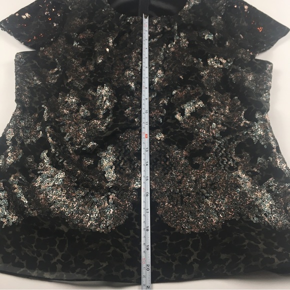 Elie Tahari short sleeve sequin blouse size medium - Picture 6 of 10